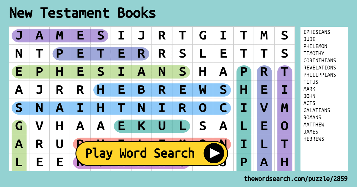 New Testament Books Word Search