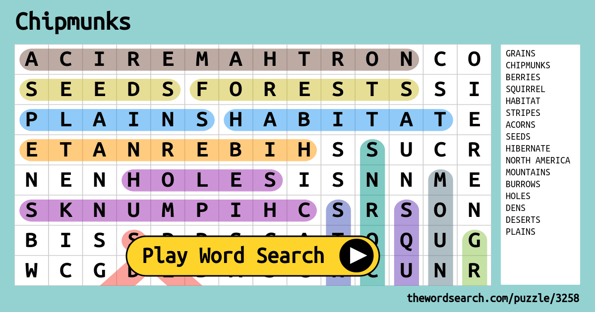 Download Word Search on Chipmunks