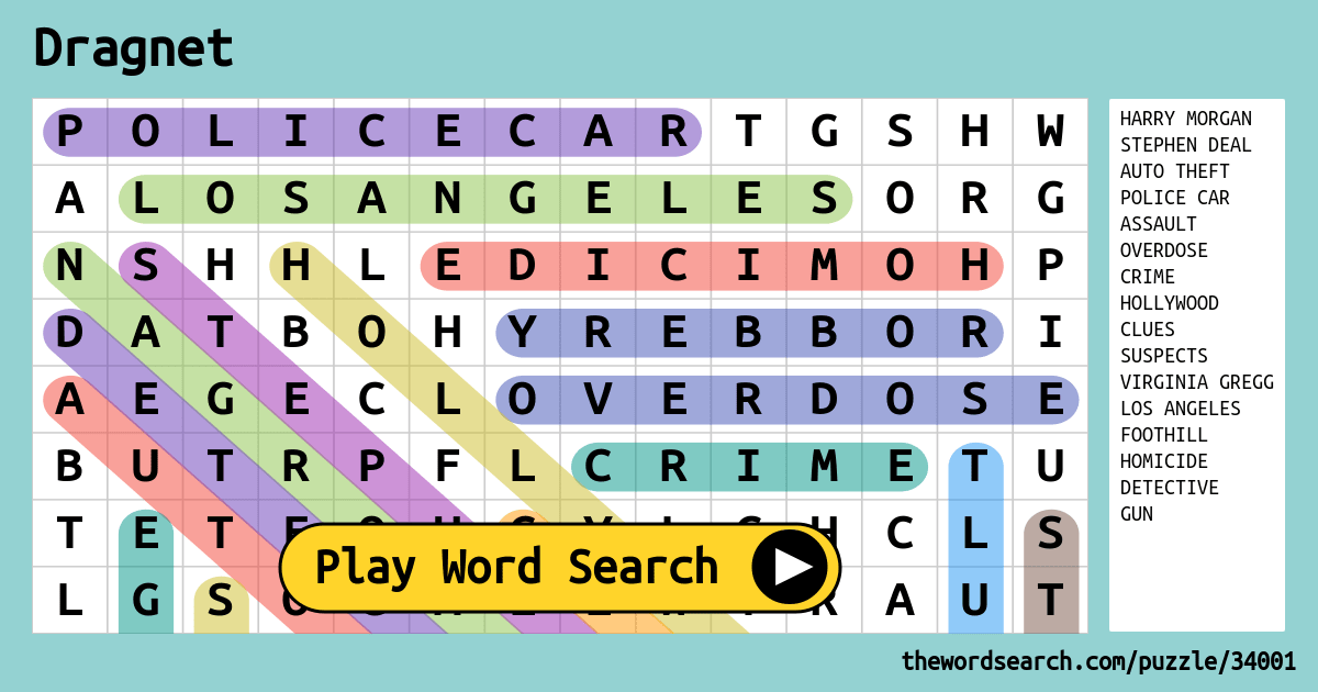 Dragnet Word Search