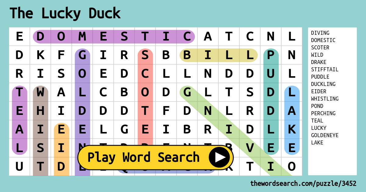 the-lucky-duck-word-search