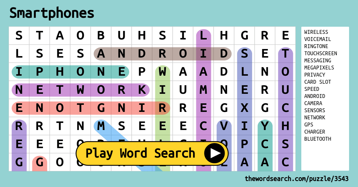 Smartphones Word Search