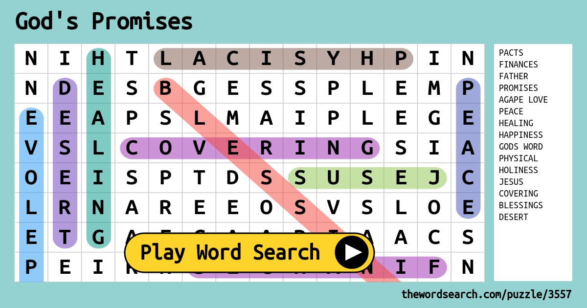 Download Word Search On God s Promises