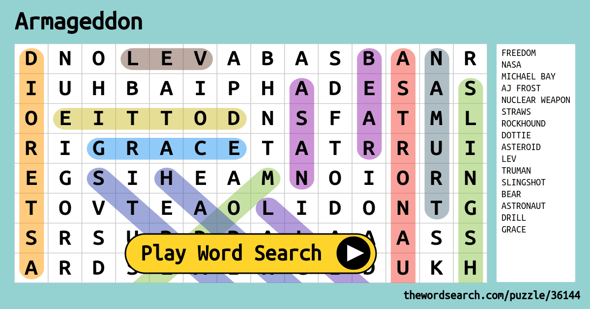 Armageddon Word Search