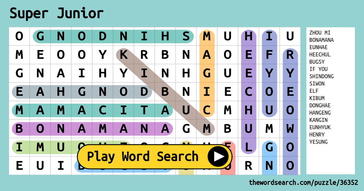 super-junior-word-search