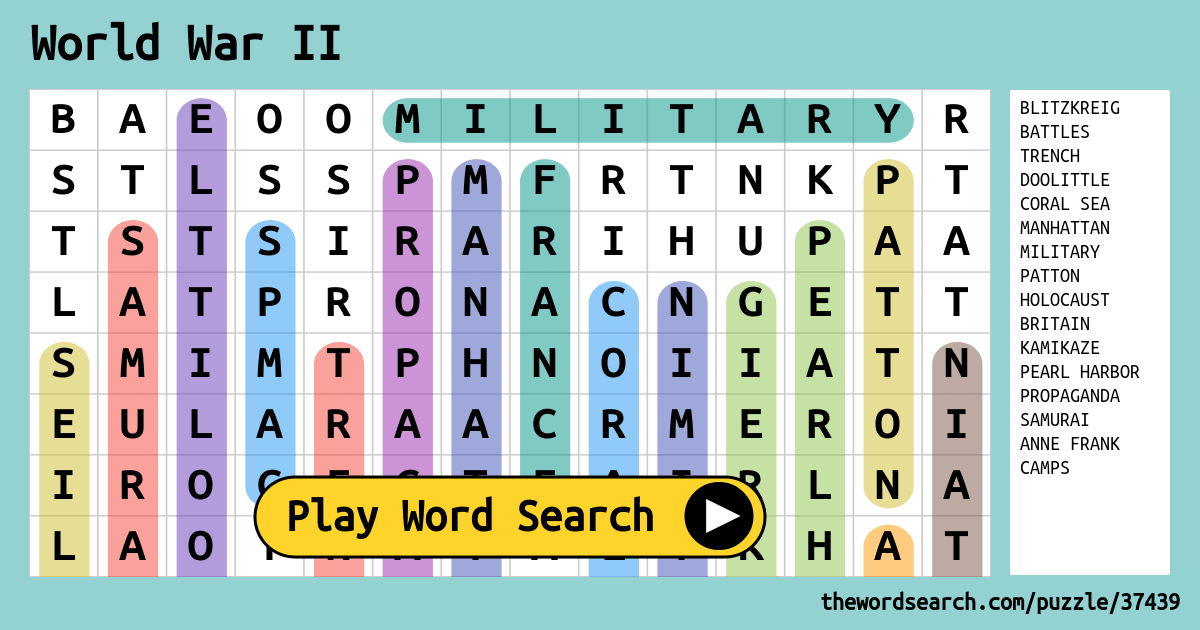 Download Word Search On World War II