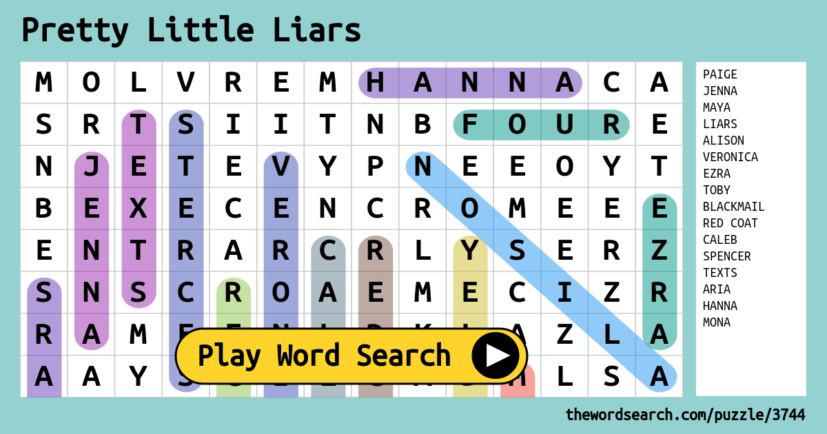 Download Word Search On Pretty Little Liars