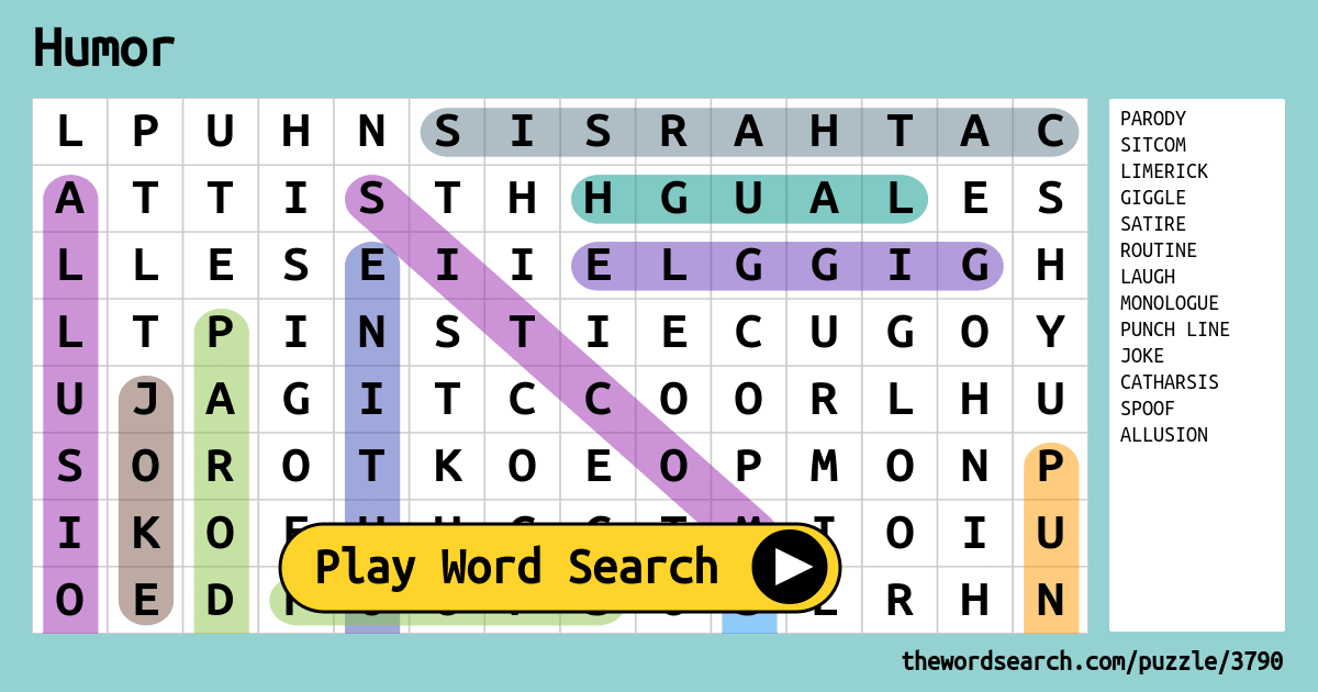 Humor Word Search