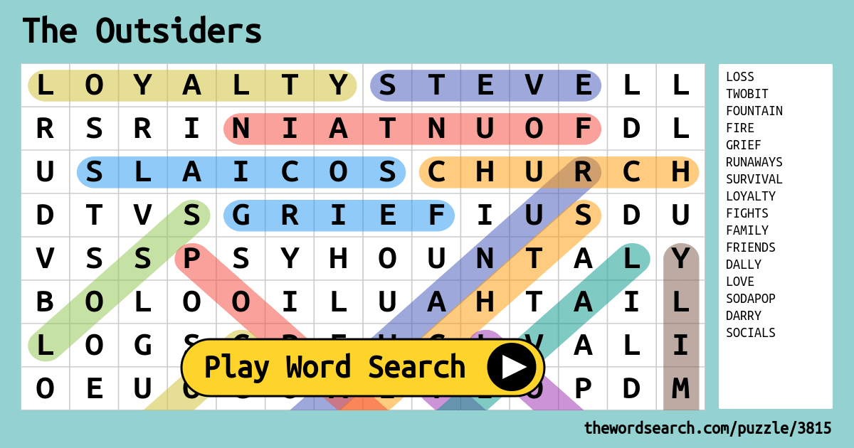 The Outsiders Word Search