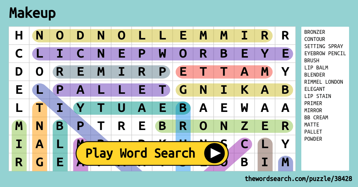 Makeup Word Search