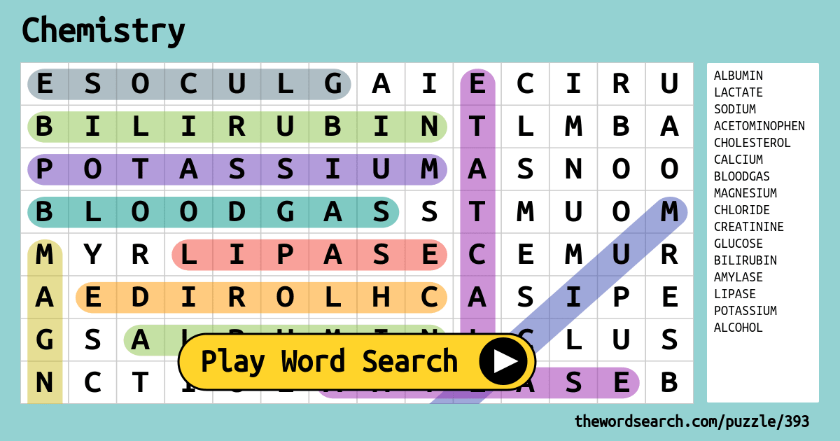 Chemistry Word Search