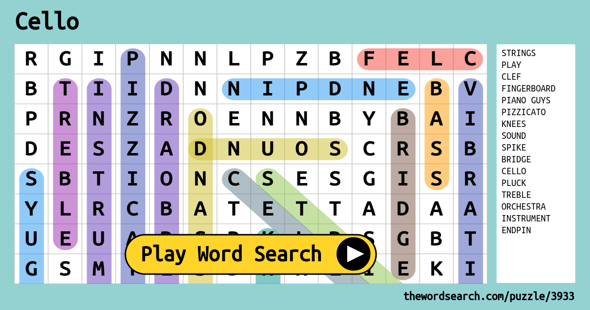 Cello Word Search