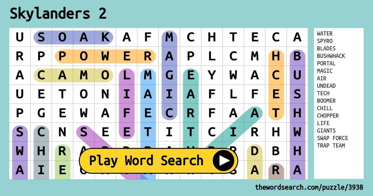 Download Word Search on Skylanders 2