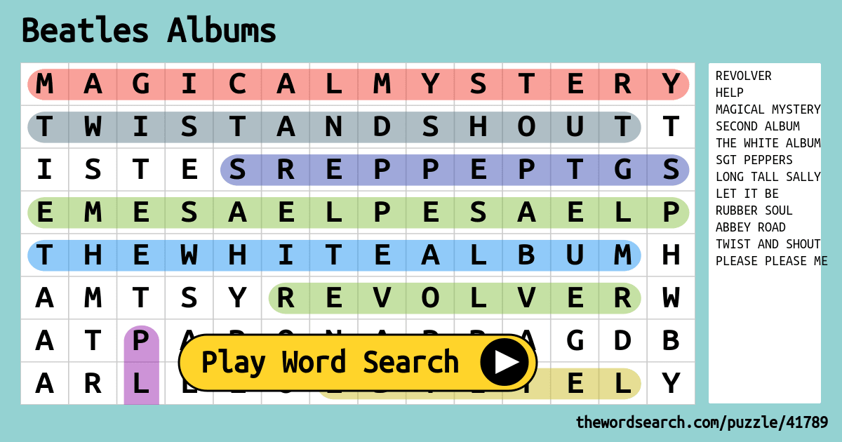 beatles-albums-word-search