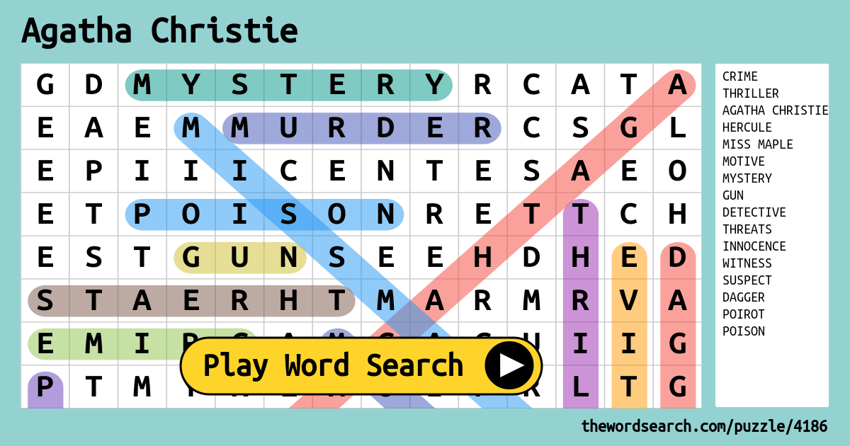 Agatha Christie Word Search