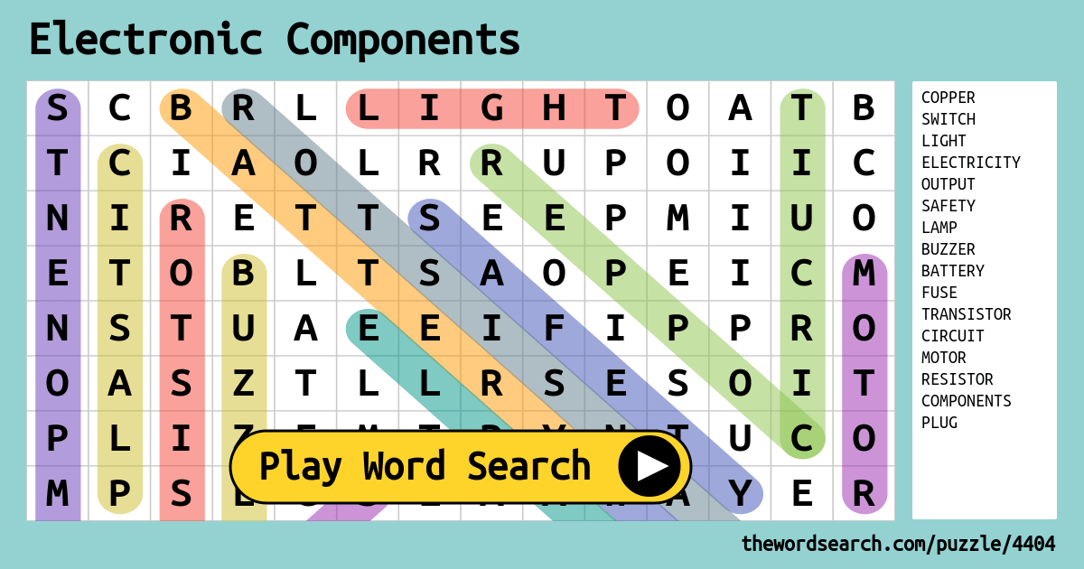 Electronic Components Word Search