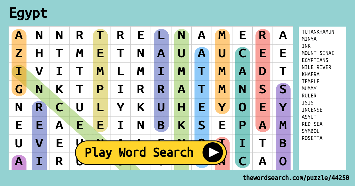 Egypt Word Search