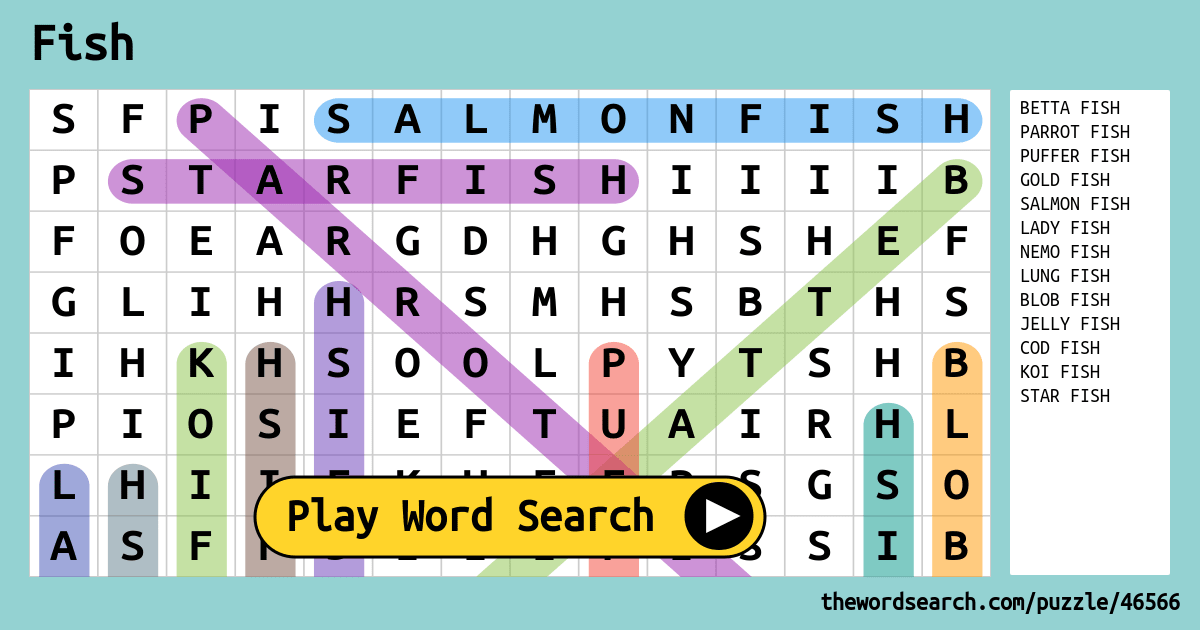 Fish Word Search