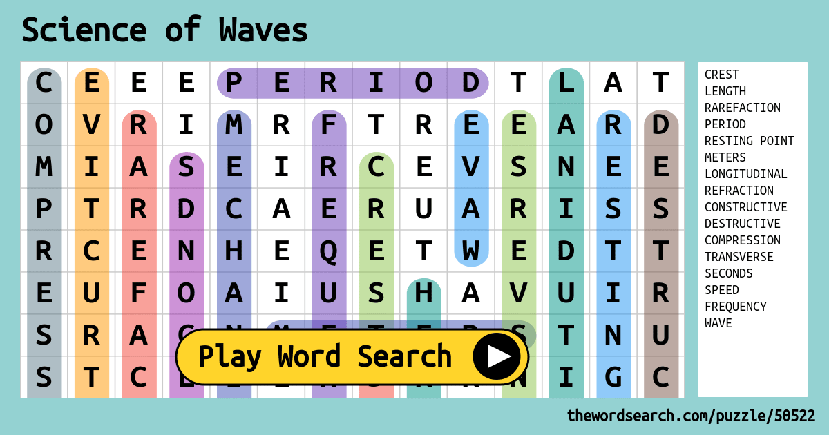 Science Of Waves Word Search