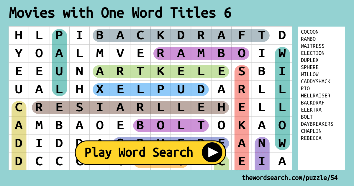 Download Word Search on Movies with One Word Titles 6
