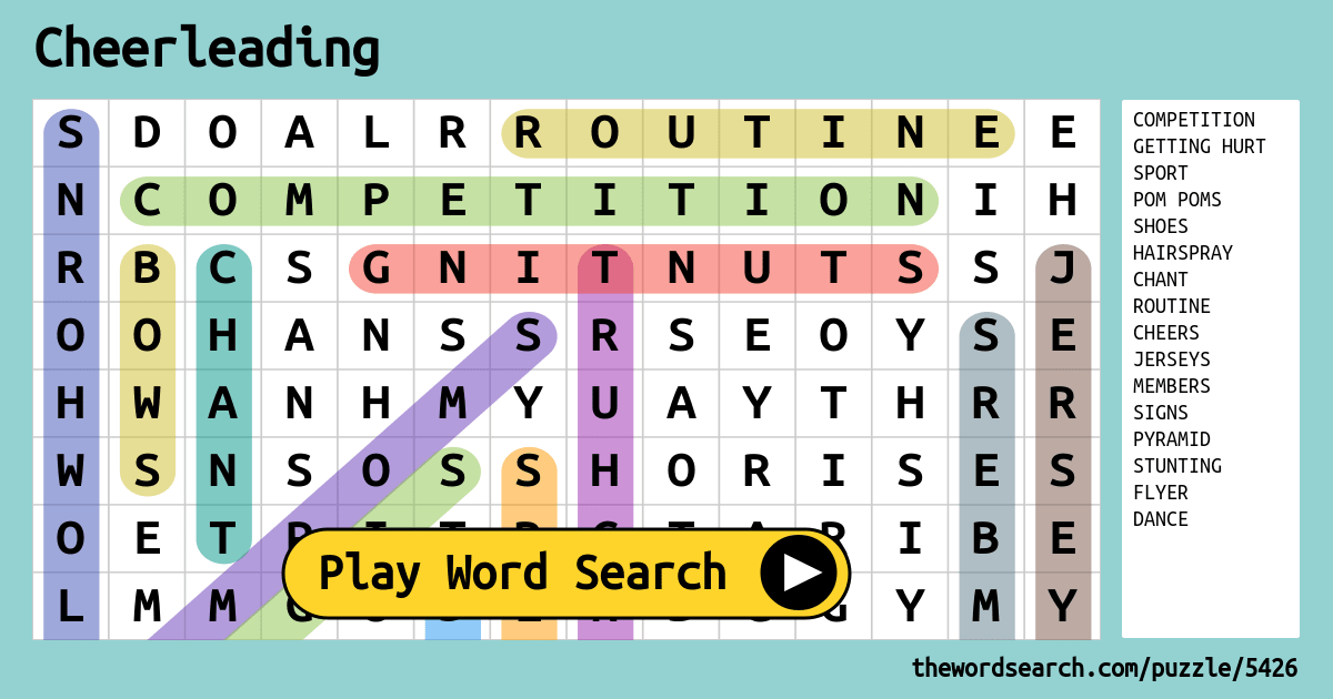 cheerleading-word-search