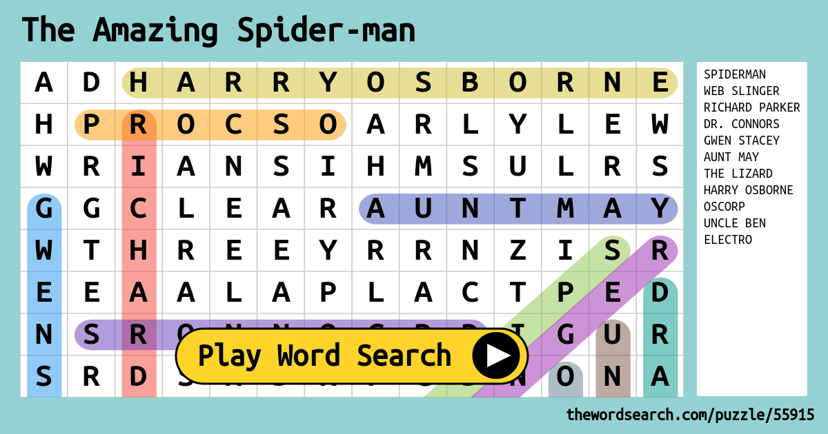 the-amazing-spider-man-word-search