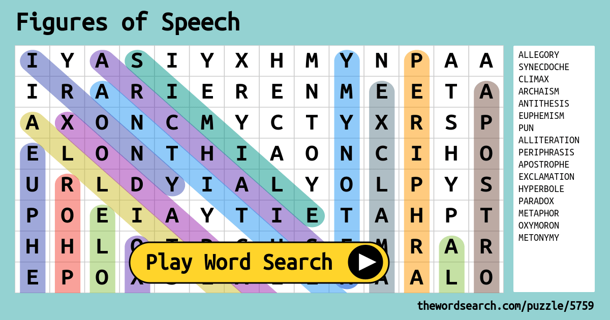 Figures Of Speech Word Search