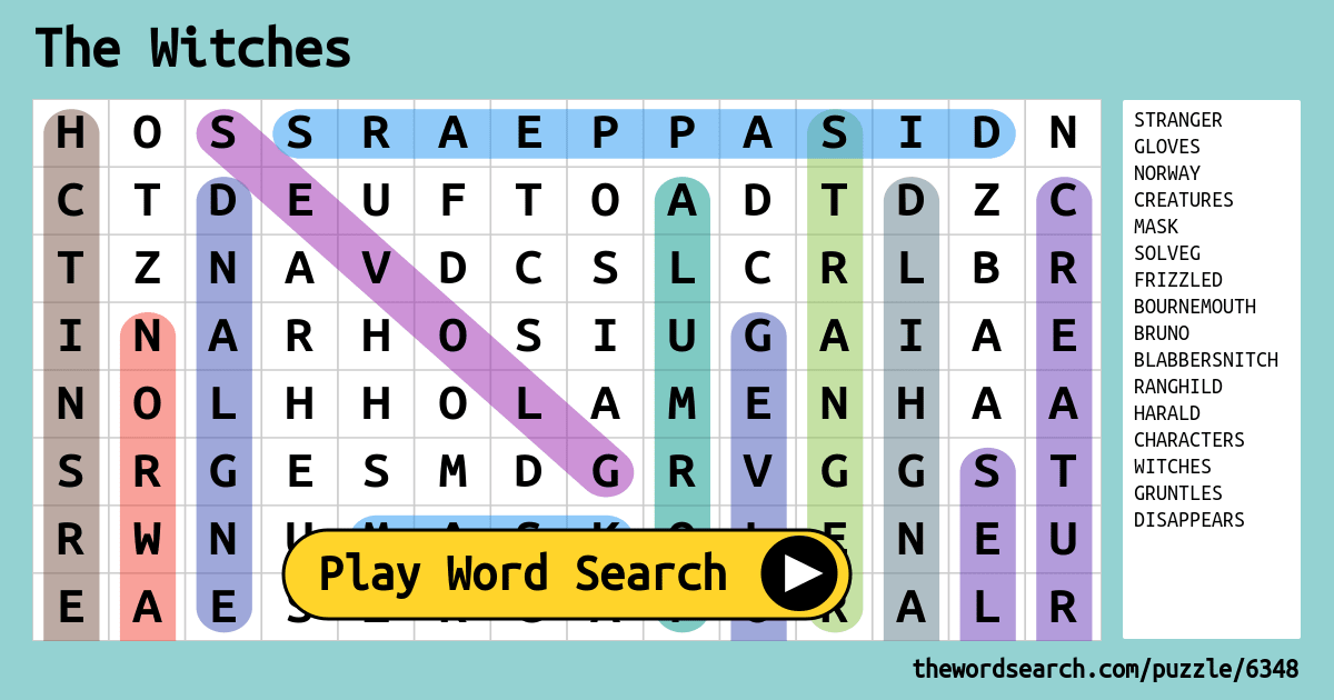 The Witches Word Search