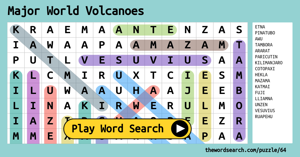 major-world-volcanoes-word-search