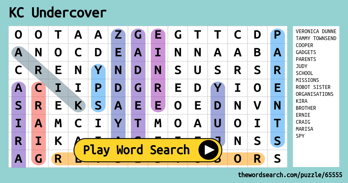 KC Undercover Word Search