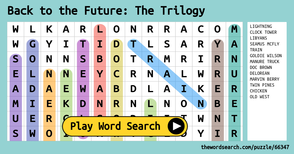 Download Word Search On Back To The Future The Trilogy