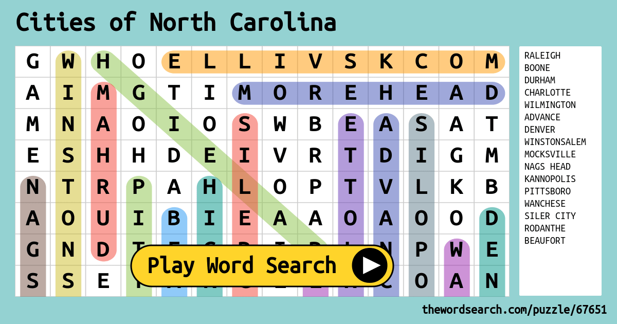 cities-of-north-carolina-word-search