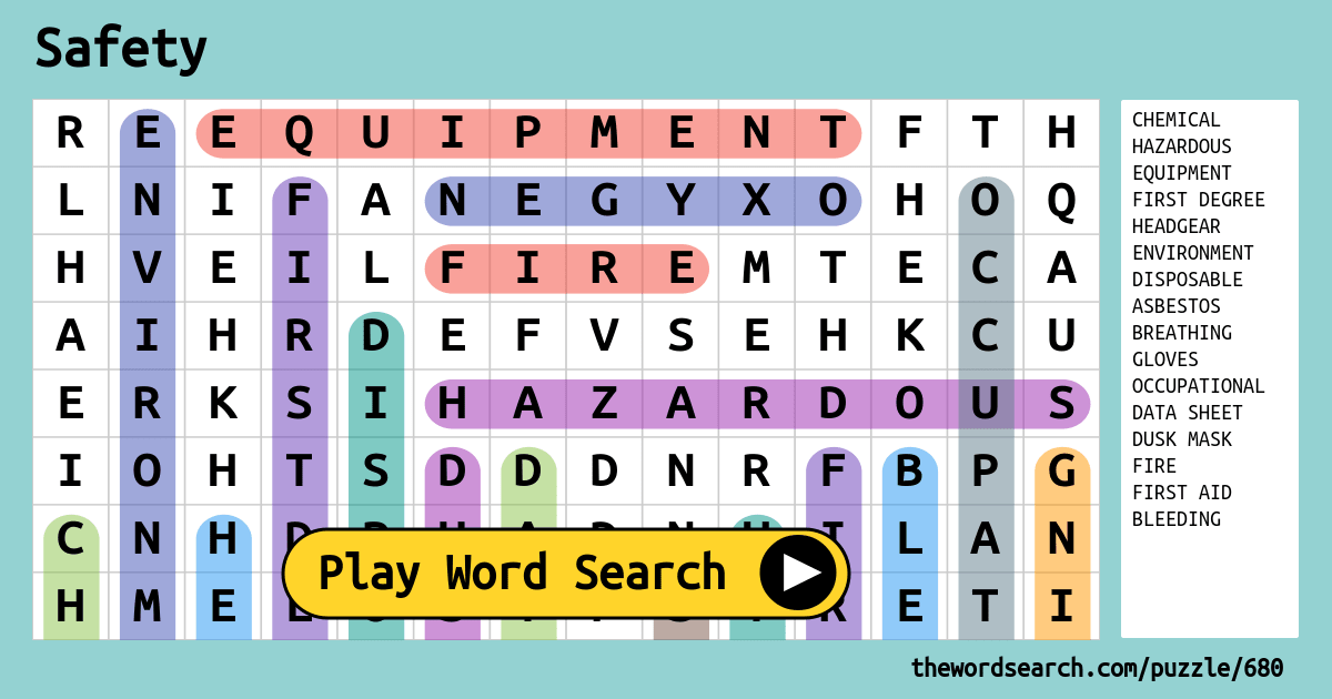 Safety Word Search