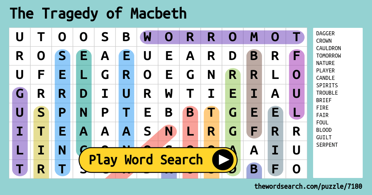 the-tragedy-of-macbeth-word-search