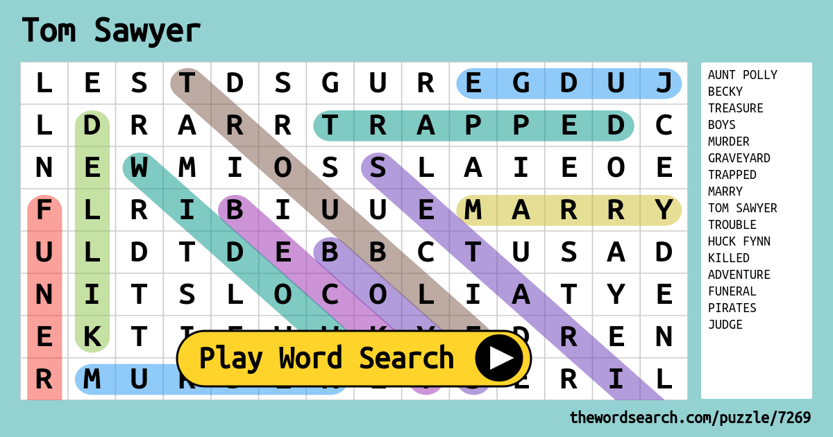 Tom Sawyer Word Search