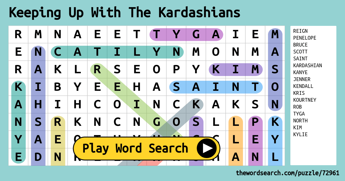 Download Word Search on Keeping Up With The Kardashians