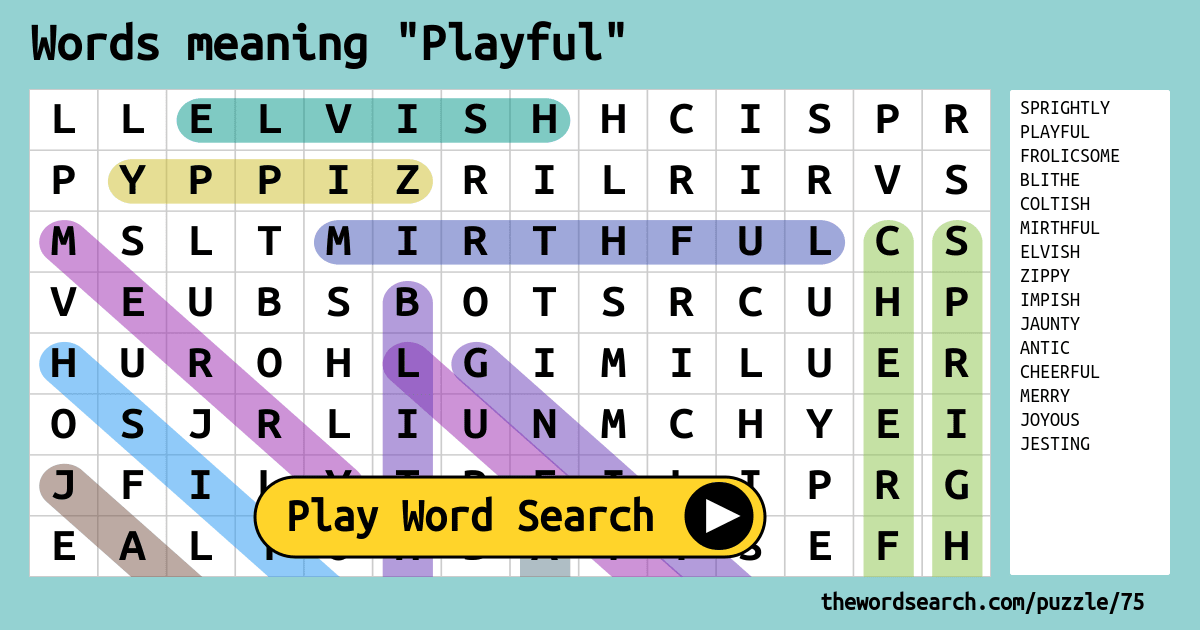 5 letter words with playful