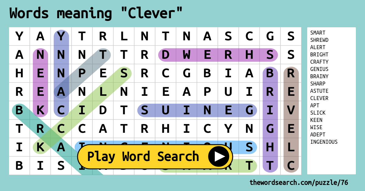 4 letter word meaning clever