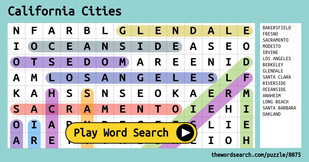california-cities-word-search