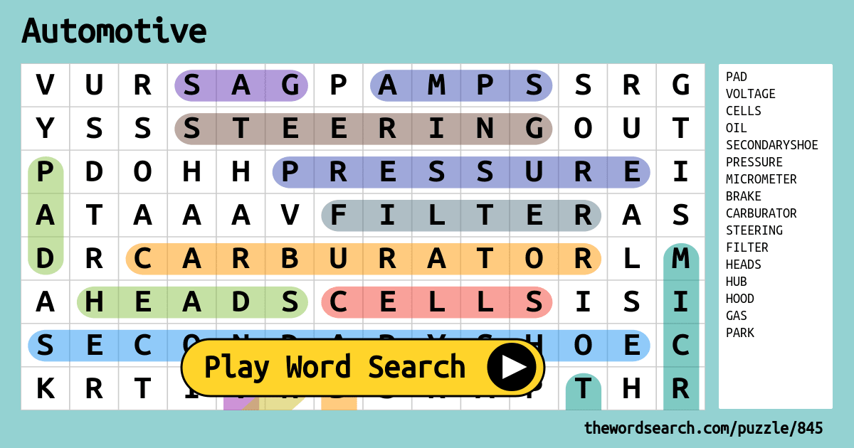 automotive-word-search