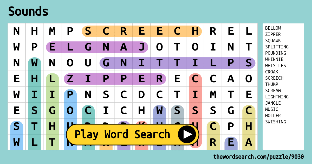 Sounds Word Search