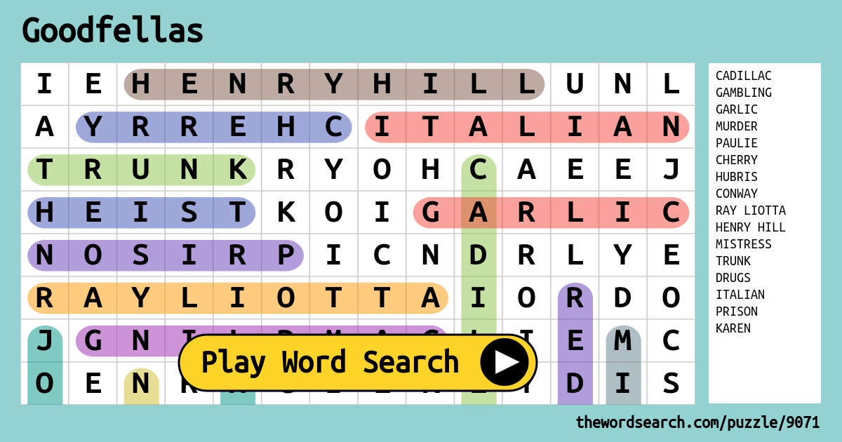 Goodfellas Word Search