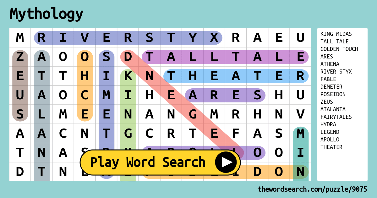 mythology-word-search