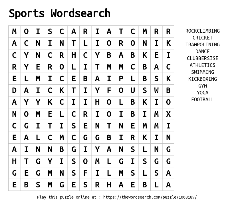 Sports Word Search Puzzle Sport Word Search Wordmint GreysonHayward96