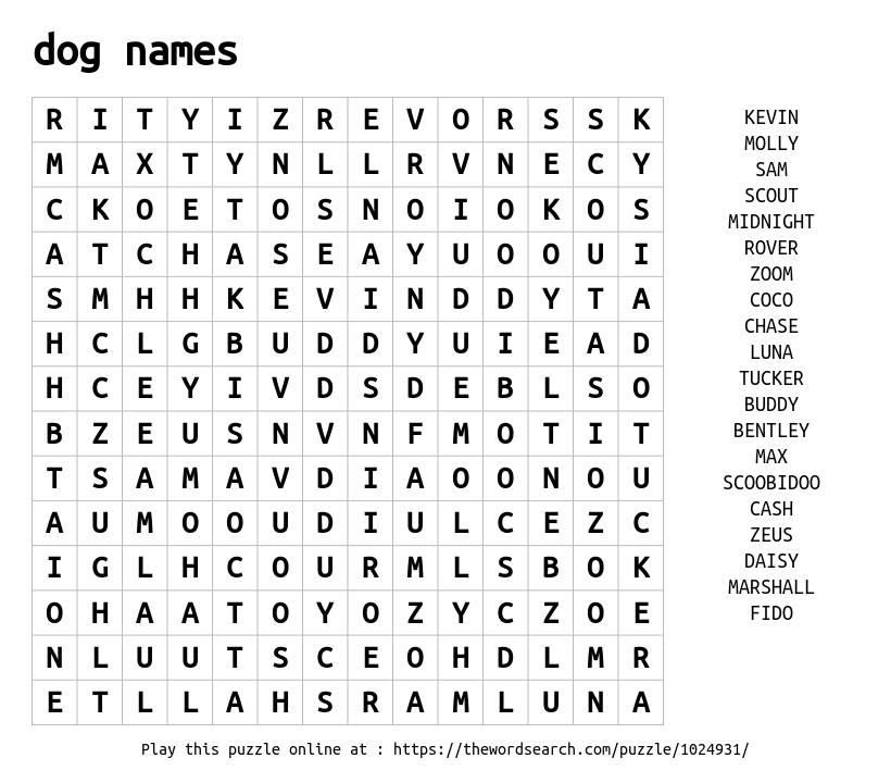 Dog Theme Name Practice, Editable Name Puzzles