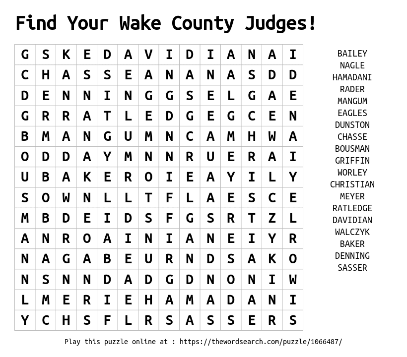 Download Word Search on Find Your Wake County Judges