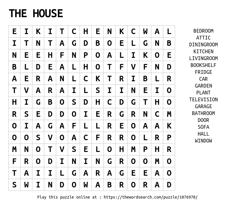 Rooms of the house. - online puzzle