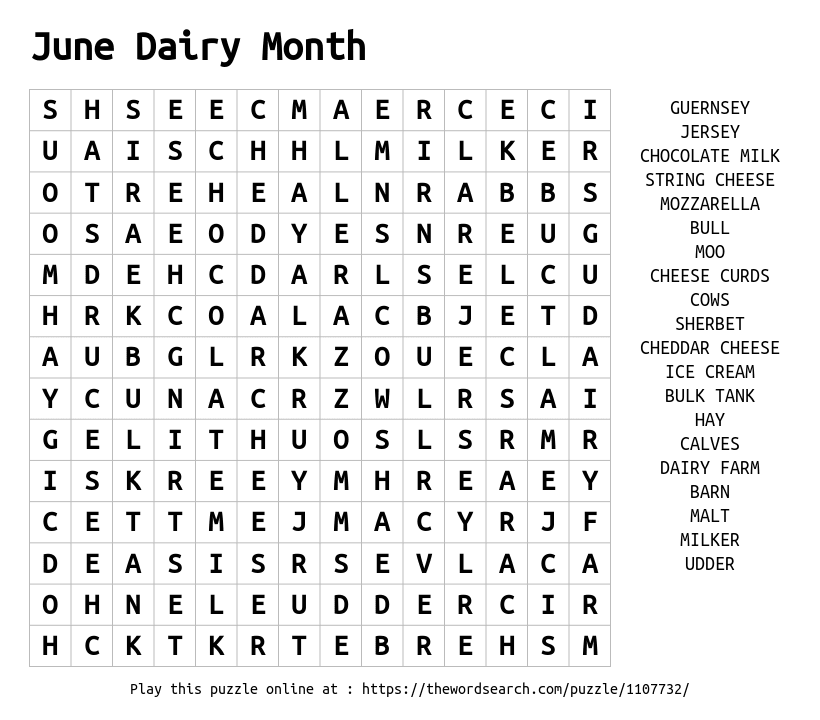 download word search on june dairy month