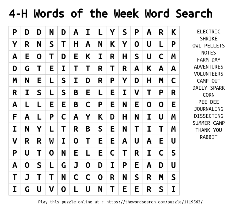 download word search on 4 h words of the week word search