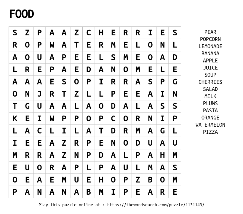 Food Word Search Puzzle Stock Illustrations – 819 Food Word Search