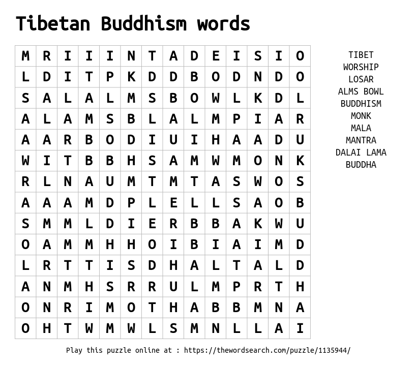 tibetan words